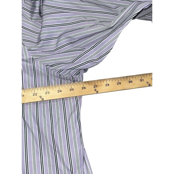 Polo Ralph Lauren Shirt Mens 17.5 35 Lavendar Stripe 2Ply Cotton French Cuff - Picture 5 of 8